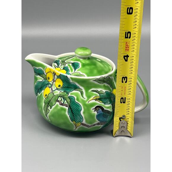 Kyusu KUTANI YAKI WARE Teapot Hand paint Yoshidaya Flower Bird Japanese ~READ~ - Picture 12 of 12